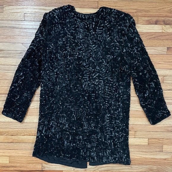 Vintage Black Sequin Jacket - Picture 6 of 11